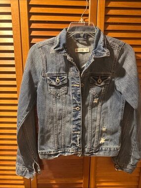 abercrombie kids Blue Distressed Denim Jacket